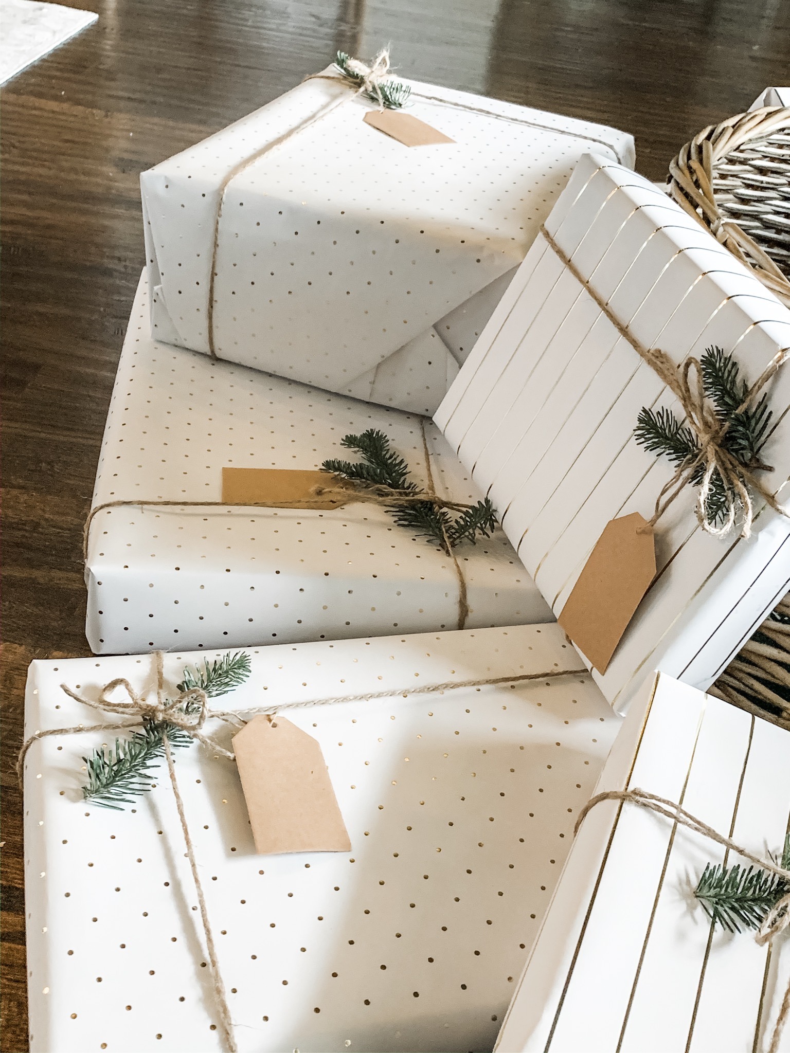 Simple and Neutral wrapped presents gifts