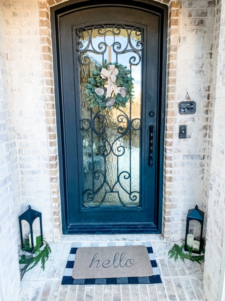 Simple and Neutral Winter Home decor After Christmas front door